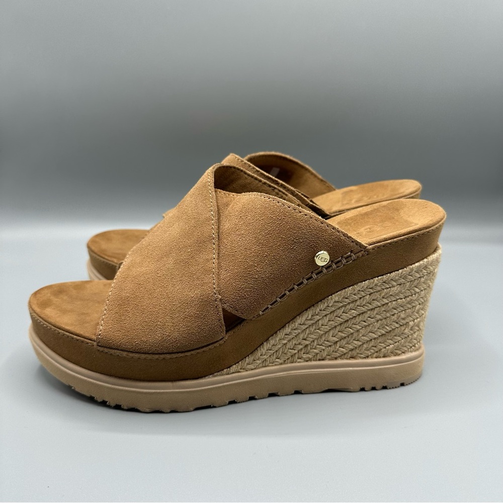 UGG Platform Wedge Suede Sandal Women’s Size US 10 / EU 41 Brown Chestnut